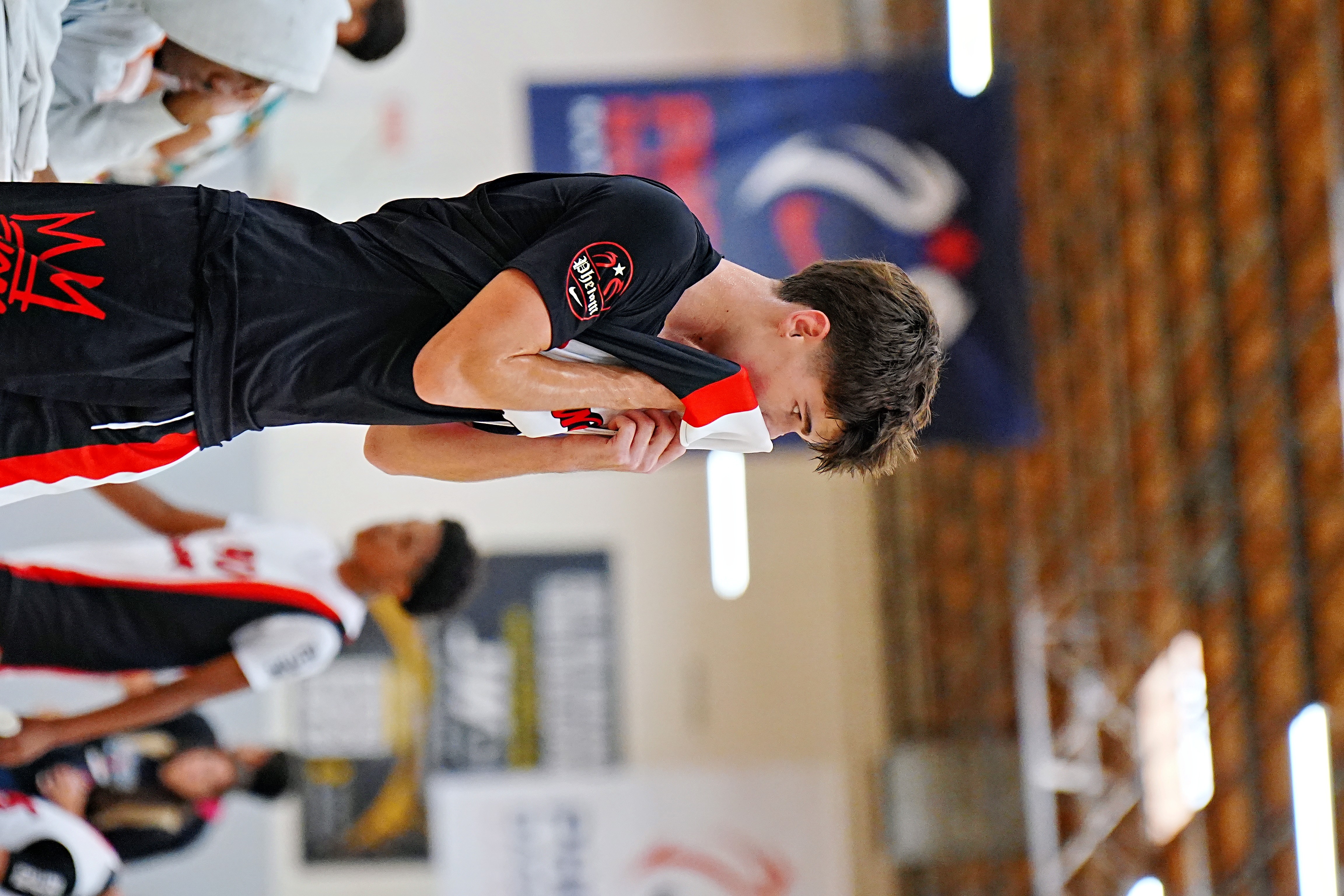 Mason Hays between plays at Phenom Camp